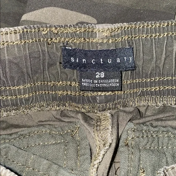 Sanctuary Anthropologie army cargo pants cropped women's 28 army green - Picture 12 of 13